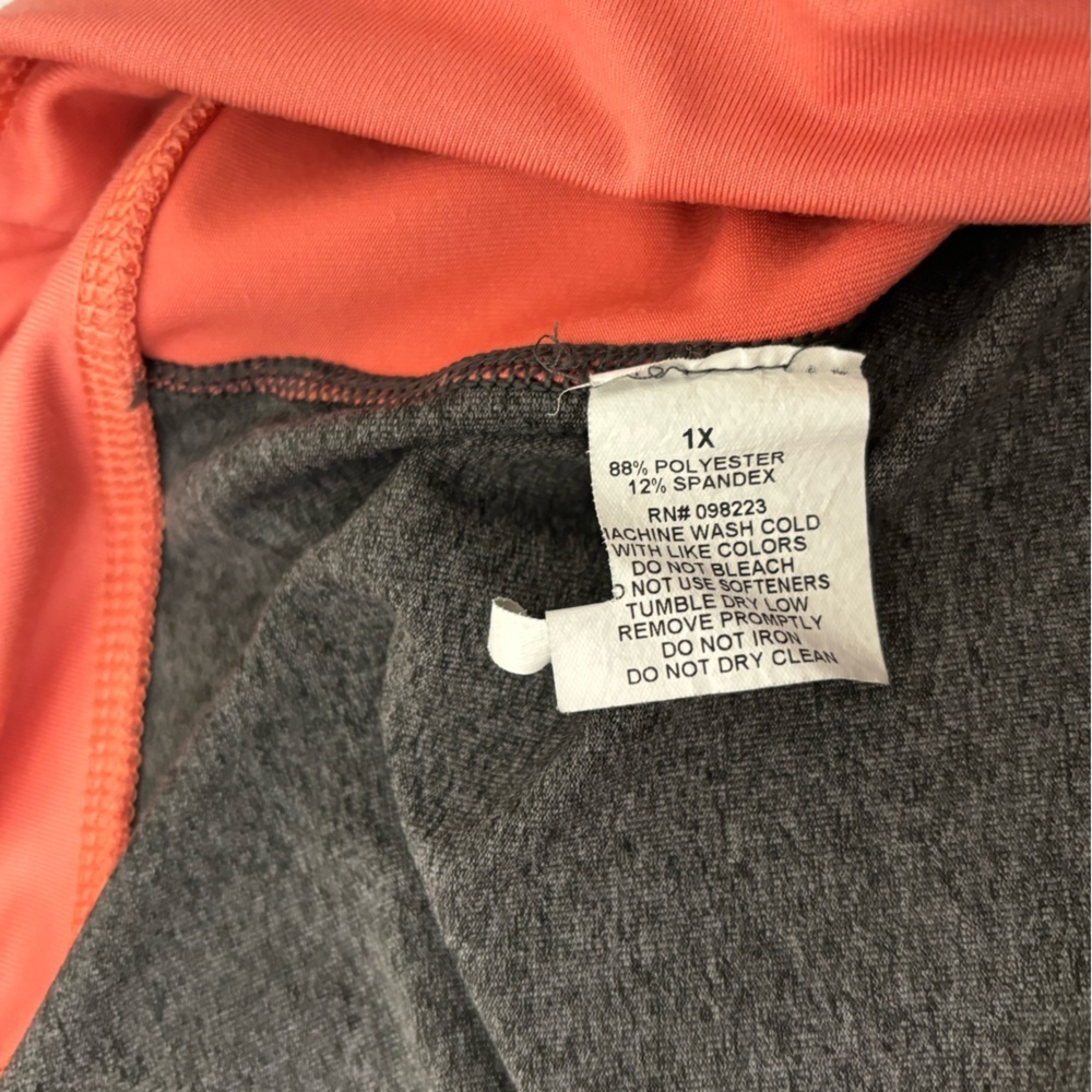BCG Athletic Crop Stretch Leggings Women’s Plus Size 1X Gray Peach Pull Up B2 - Picture 7 of 7